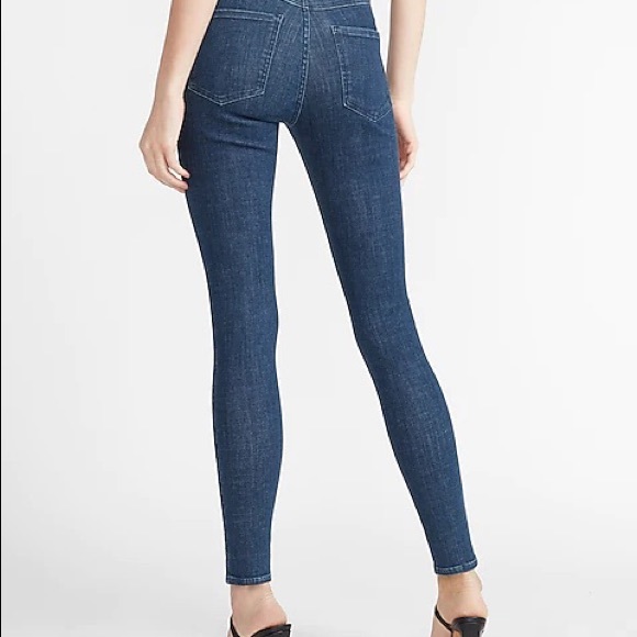 EXPRESS High Waisted Hyper Stretch Seamed Skinny Jeans - Picture 3 of 5